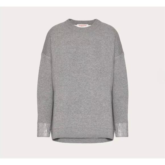 Valentino embroidered wool and stretch viscose sweater Medium NWT - Picture 1 of 3